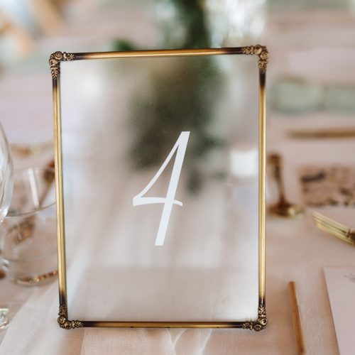 Messinkikehyksiset pöytänumerot